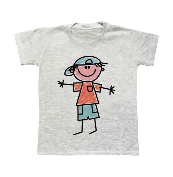 قیمت و خرید تی شرت پسرانه طرح نقاشی کد TBM011 رنگ طوسی