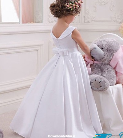 لباس عروس ساده بلند برای بچه‌ها
