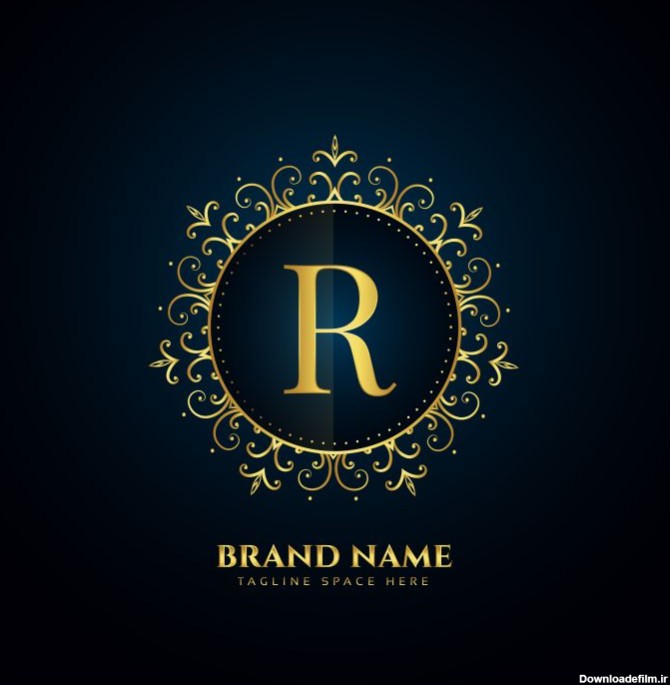 letter r logo concept with golden florals 1 وکتور تصویر کاور هایلایت اینستاگرام