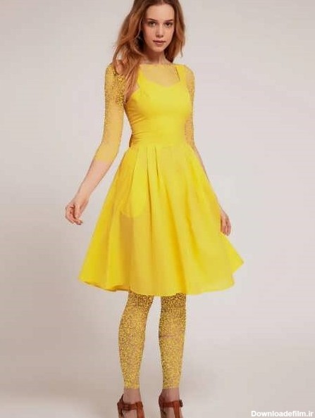 مدل لباس مجلسی زرد، شیک و خاص