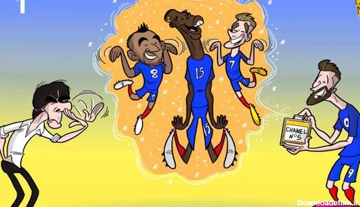 فرانسه و آلمان در نیمه نهایی رقابتهای فوتبال یورو/ کارتون ...