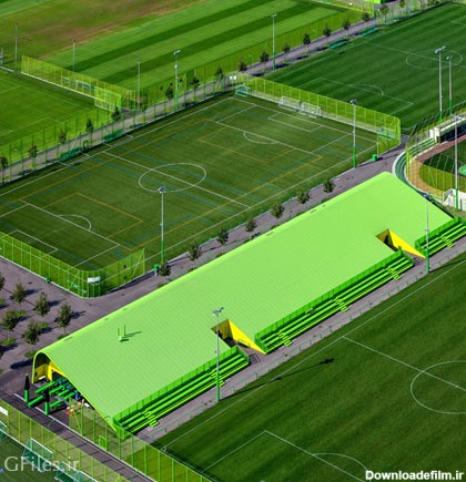 عکس ورزشگاه های فوتبال، زمین چمن سبز فوتبال با فرمت jpg