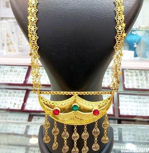 خرید و قیمت گردنبند نقره ماهک، ابکاری طلا از غرفه زیورالات ملکه