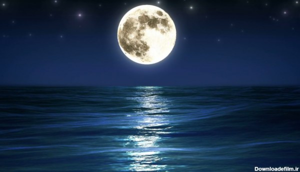عکس ماه و منظره شب