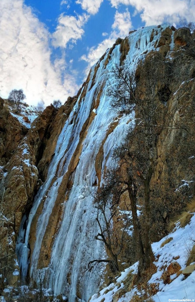 آبشار پیرغار یخ زد