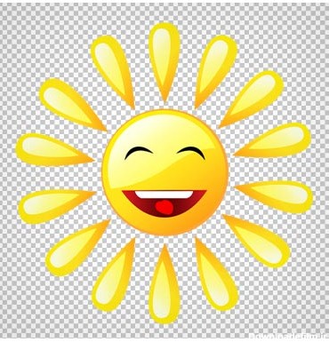 دانلود خورشید کارتونی خندان دوربری شده با پسوند png