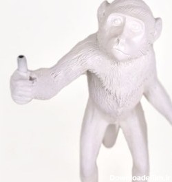خرید و قیمت دکوری میمون ایستاده سفید کد619 | ترب
