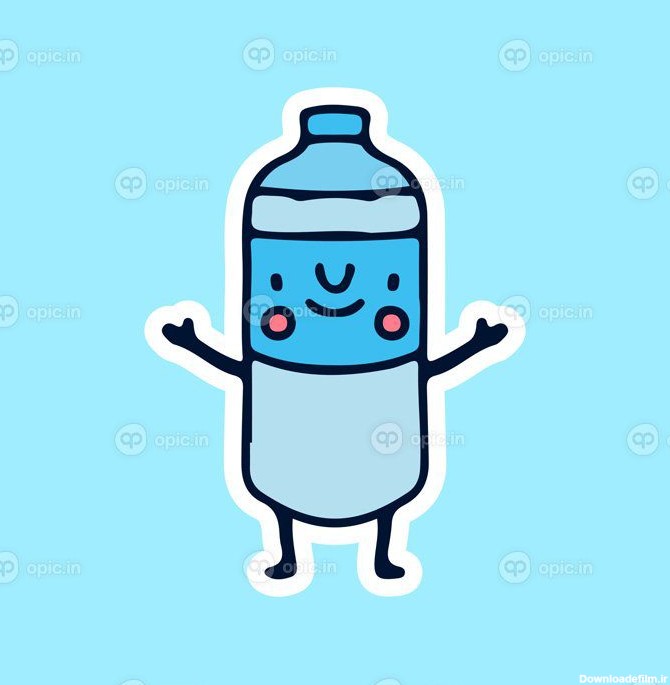 دانلود تصویر ابله کارتونی آب زیبا در بطری برای تی | اوپیک