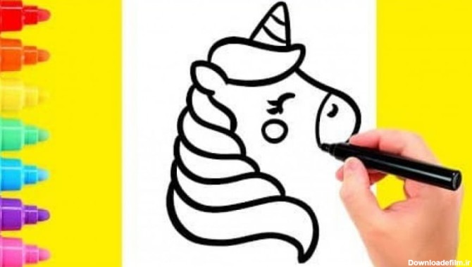 آموزش نقاشی به کودکان - نقاشی اسب تک شاخ