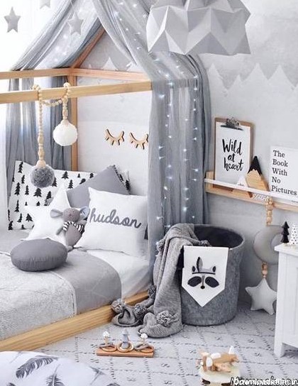 دکوراسیونی جدید برای اتاق نوزاد با رنگ خاکستری + تصاویر