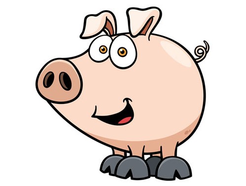دانلود وکتور کاراکتر کارتونی خوک بصورت لایه باز
