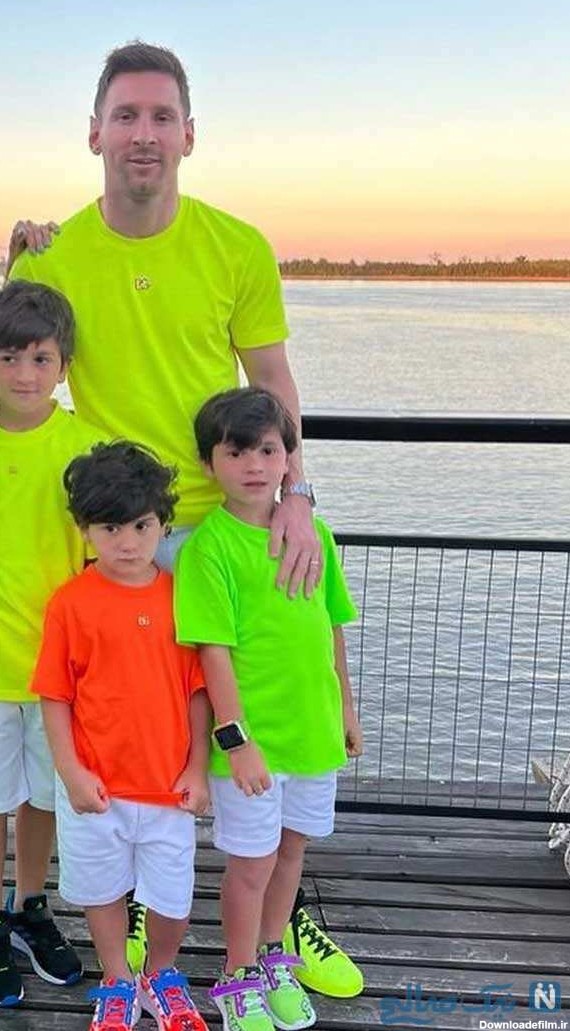 لیونل مسی و بچه هایش | سوژه شدن لباس‌های بامزه مسی و پسرانش