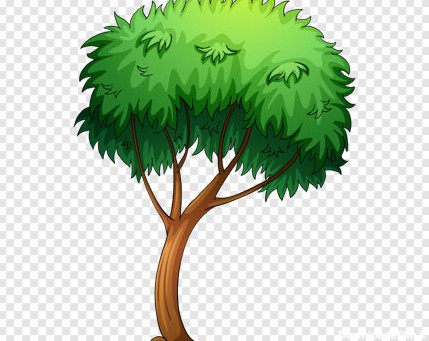 فایل دوربری شده و ترانسپرنت درخت سبز کارتونی با فرمت png