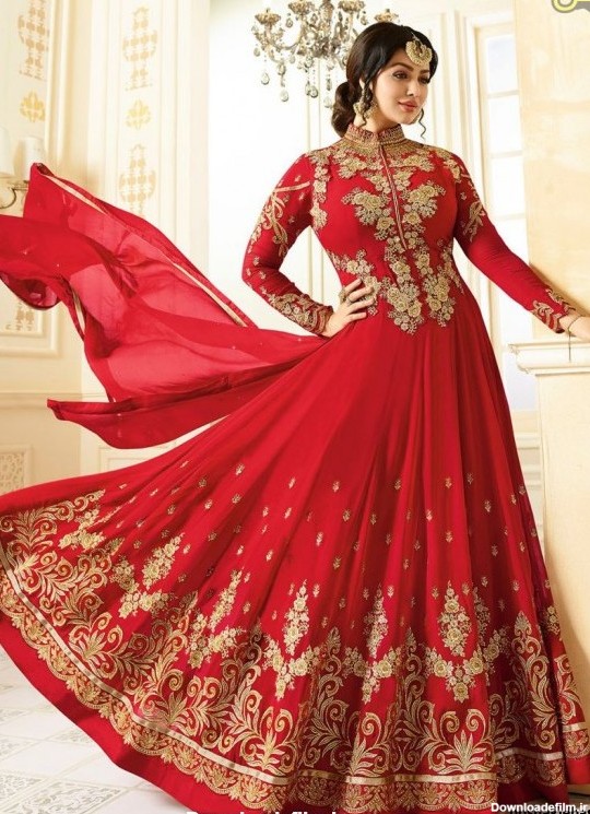 مدل لباس با پارچه طرح هندی