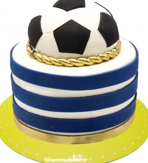 کیک تولد پسرانه توپ فوتبال آبی (BB303) | قنادی ناتلی