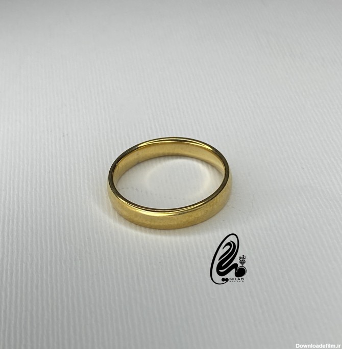 حلقه رینگی استیل طلایی کد H7836 - فروشگاه نقره میلاد