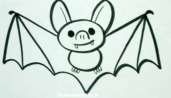 آموزش مرحله به مرحله نقاشی خفاش کارتونی برای کودکان