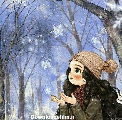 عکس کارتونی دخترانه زمستانی