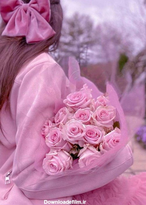 زیبا عکس دختر با گل برای پروفایل