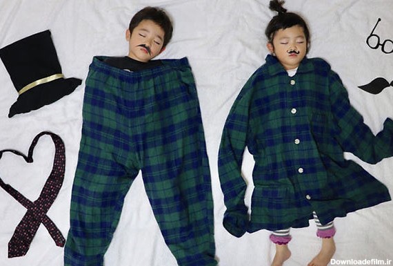 استفاده مادر خلاق ژاپنی از خواب بچه های دو قلو + عکس های جالب ...