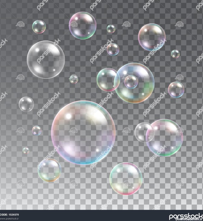 وکتور حبابهای رنگی شفاف و رنگی شفاف بر روی تابلو نصب شده است 1524570
