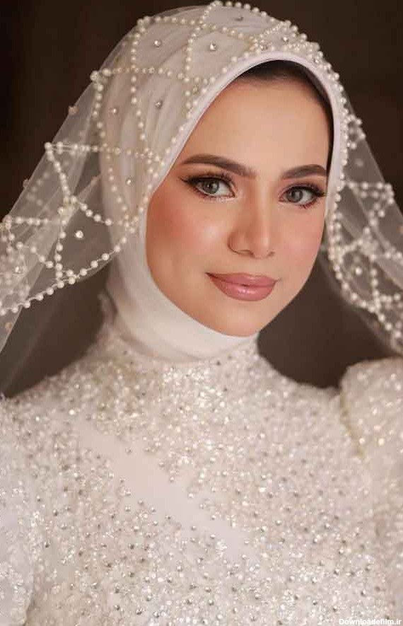 عکس لباس عروس با حجاب کامل