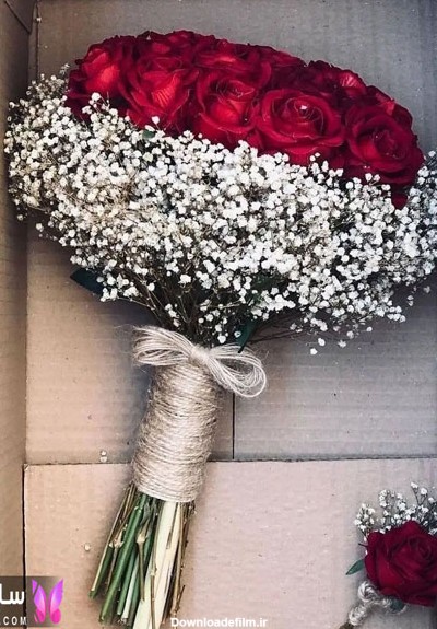 مدل دسته گل عروس با رز قرمز