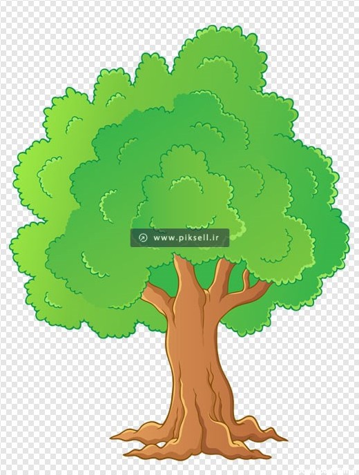 تصویر کارتونی درخت سبز با فرمت png
