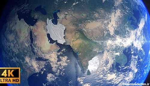 فوتیج ویدیویی زوم نقشه کره زمین به ایران