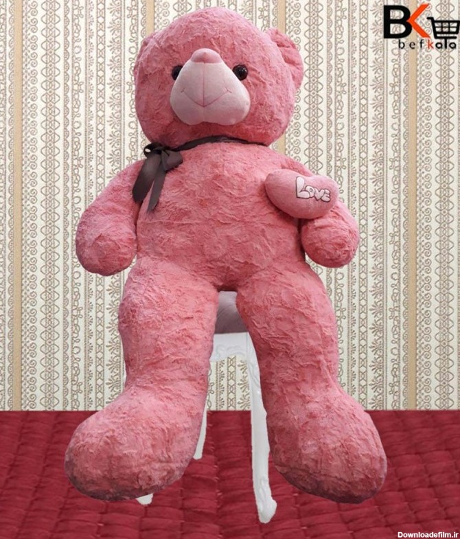 خرس عروسکی با قلب طرح Love صورتی سایز بزرگ - فروشگاه ...