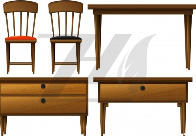 دانلود وکتور میز و صندلی چوبی ساده - دانلود رایگان فایل لایه باز ...