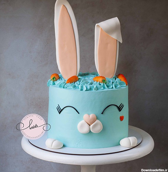 کیک خرگوش خامه ای خوشگل شکلاتی | کیک و شیرینی فریستا