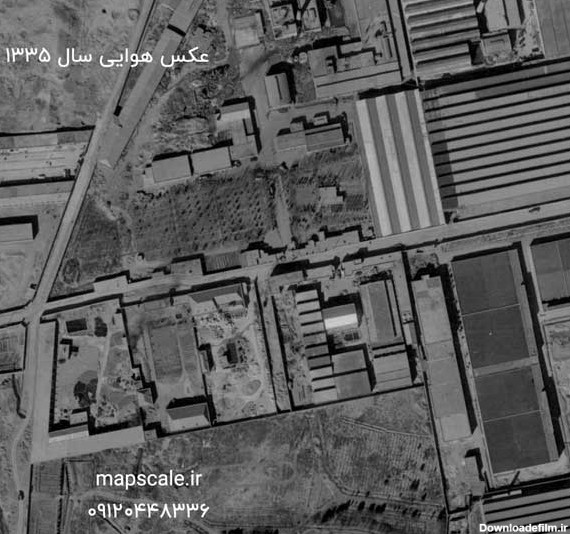 عکس هوایی جنوب شرق تهران سال 1335
