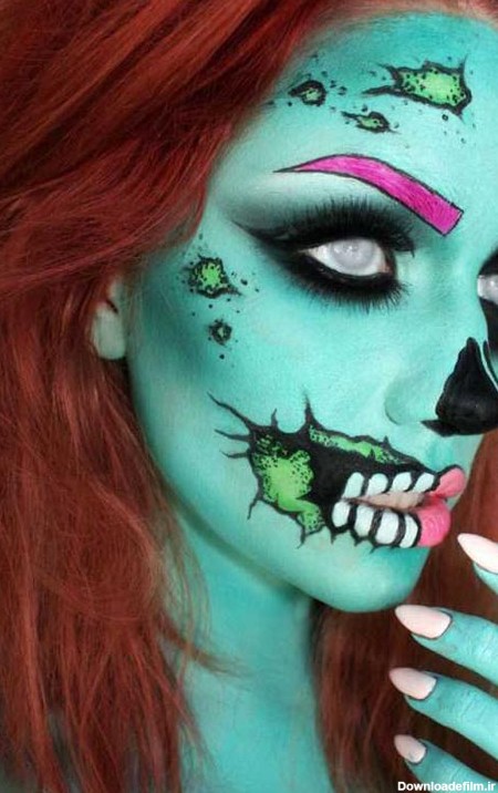 عکسهای ترسناک از هنرنمایی دختر جوان برای جشن هالووین 1