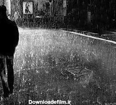 عکس مرد تنها زیر باران - عکس نودی