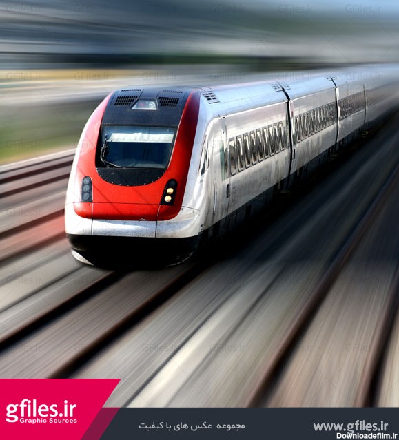 دانلود تصویر ریل قطار و حرکت سریع قطار بر روی آن با فرمت jpg