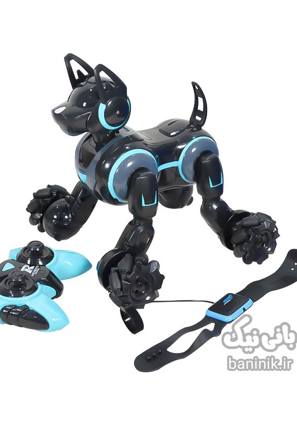 ربات اسباب بازی سگ هوشمند با دو کنترل دستی و مچی Stunt Dog ...