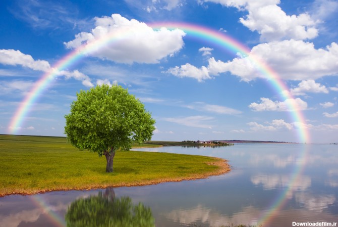 Wallpaper Nature Rainbow Sky Rivers Trees Clouds 3500x2319