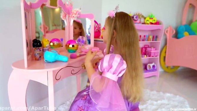 برنامه کودک دخترانه - دیانا و روما - ماشین عروسکی صورتی