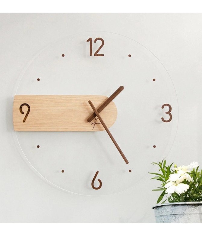 خرید ساعت دیواری چوبی شیشه ای طرح افرا | کرمان استور