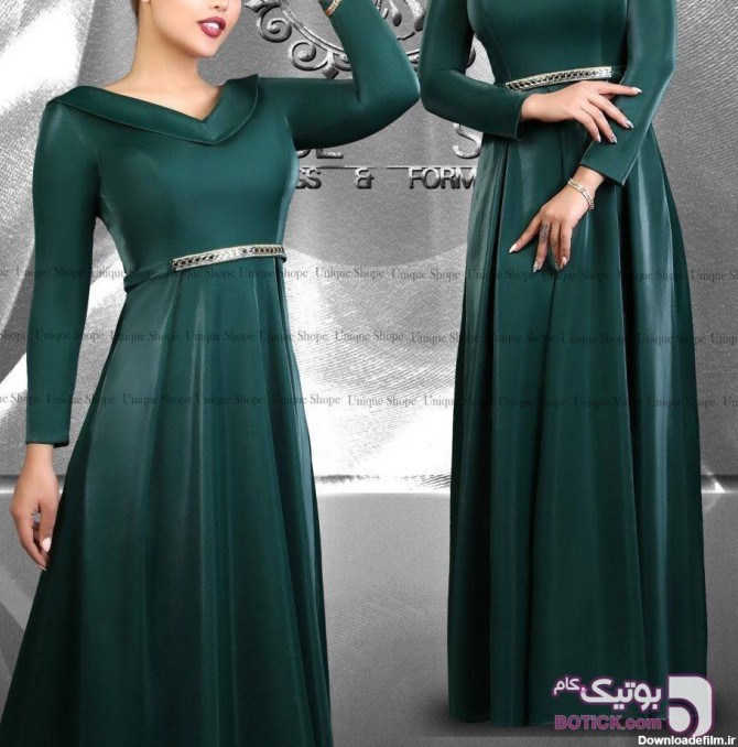 لباس مجلسی شیک بلند پرفروش میترا سبز از فروشگاه آفرکفش | بوتیک