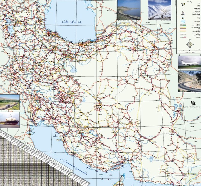 نقشه راههای ایران با قابلیت زوم بالا - مدیریت پروژه ساختمان و تاسیسات