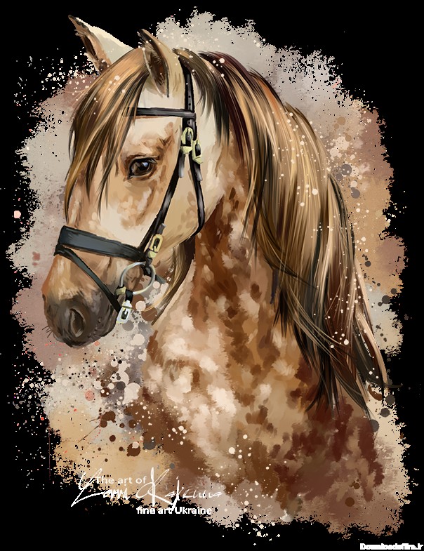 PNG اسب رایگان - نقاشی سر اسب قهوه ای - PNG Horse Images