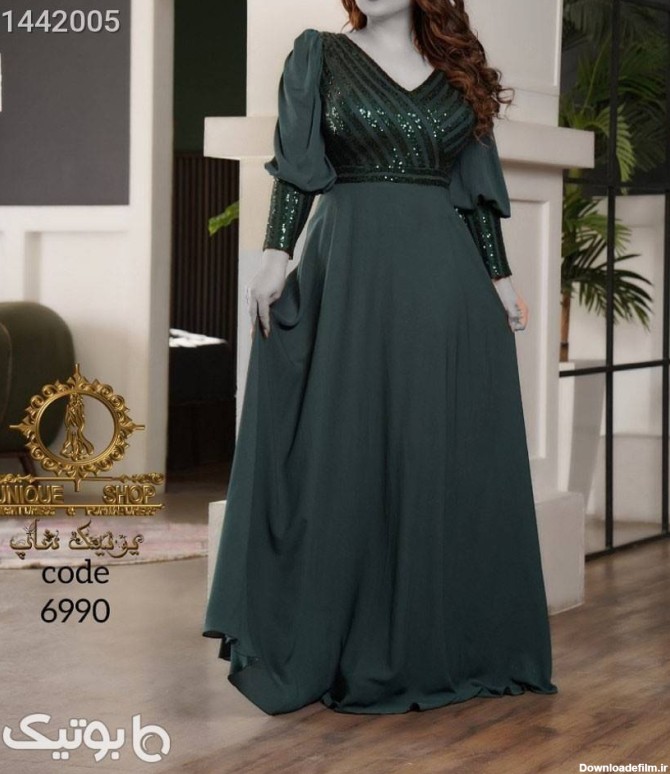 لباس مجلسی بلند و پوشیده سایز بزرگ سبز از فروشگاه مزون اسرا | بوتیک