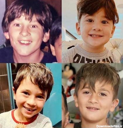 مقایسه عکس کودکی مسی با سه پسرش