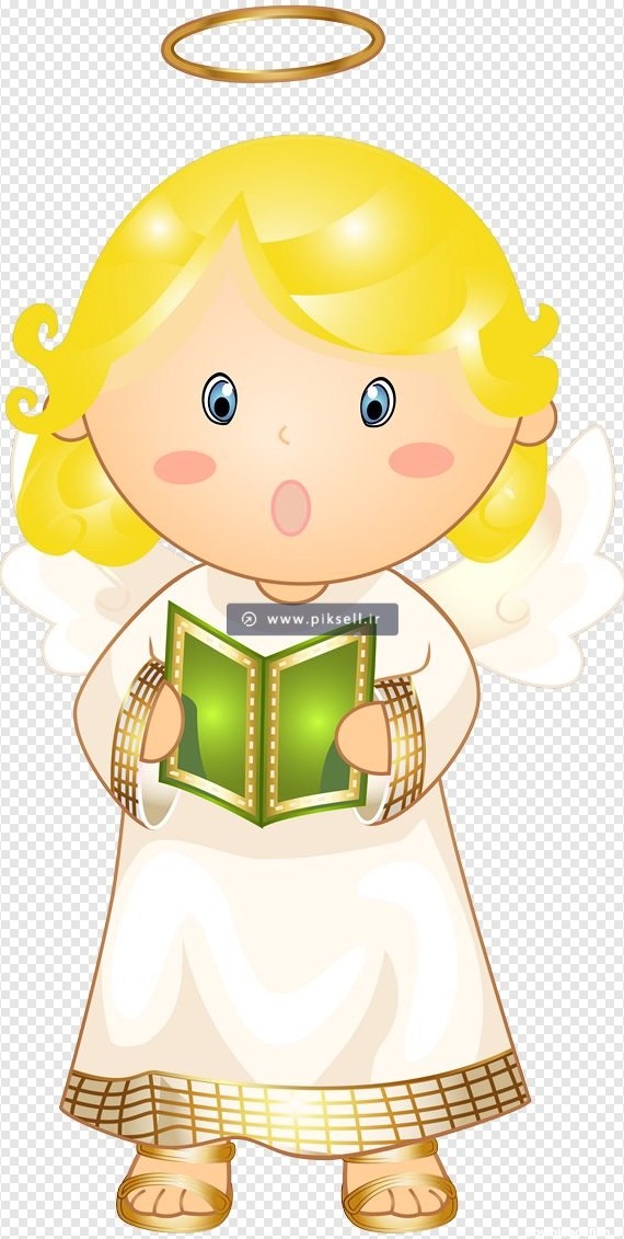 فایل دوربری شده فرشته کوچولو در حال خواندن کتاب مقدس