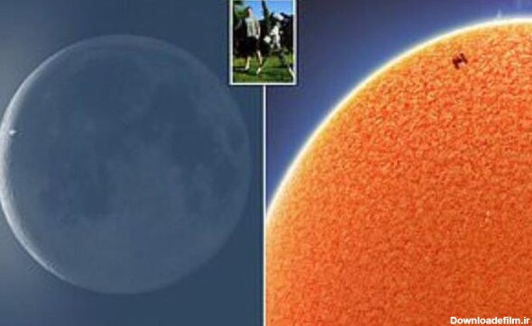 تصویر ایستگاه فضایی بین المللی با پس زمینه ماه و خورشید ثبت شد ...