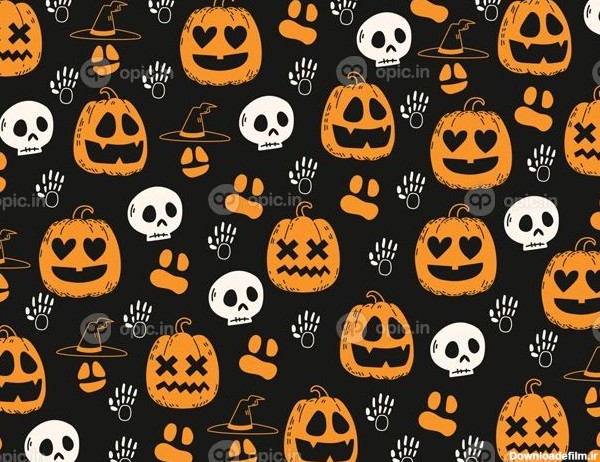 دانلود وکتور پترن پس زمینه زیبای هالووین مبارک | اوپیک