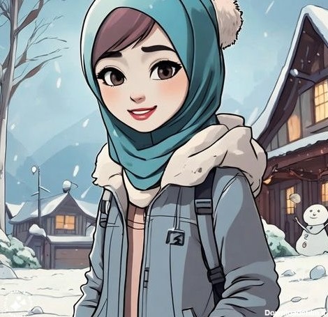 عکس پروفایل دختر با حجاب در برف - دفتر انشا