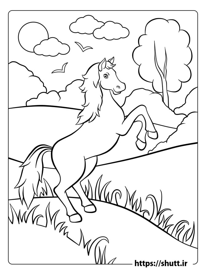 رنگ آمیزی نقاشی اسب | رنگ